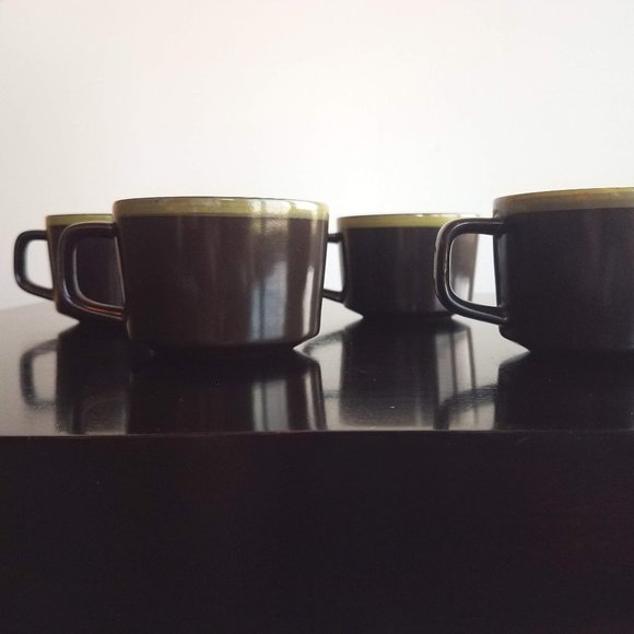 Vintage Mikasa "Terrazo Green" Flat Cups - Picture 2 of 7